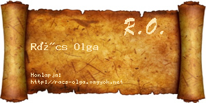 Rács Olga névjegykártya
